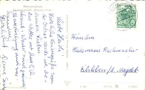 Ak Ostseebad Warnemünde Rostock, Segelschiff auf hoher See