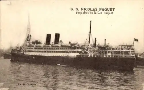 Ak Paquebot S.S. Nicolas Paquet, Paquebot de la Cie Paquet, CNP