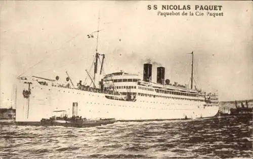Ak Paquebot S.S. Nicolas Paquet, Paquebot de la Cie Paquet, CNP