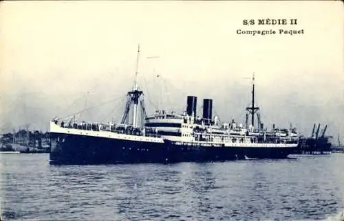 Ak Paquebo S.S. Medie II, Compagnie Paquet, CNP