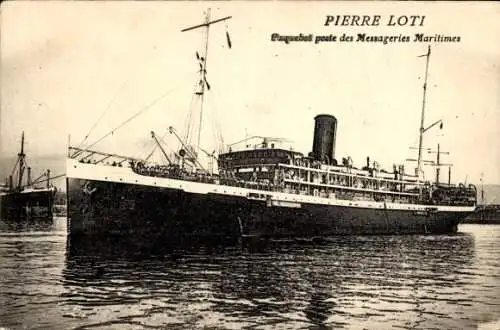 Ak Pierre Loti, Paquebot poste des Messageries Maritimes