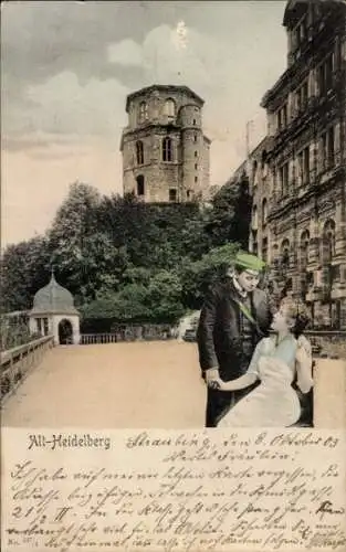 Studentika Ak Heidelberg am Neckar, Paar, Student