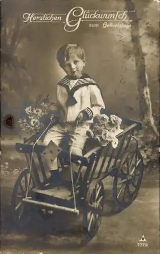 Ak Glückwunsch zum Geburtstag, Junge in Matrosenuniform