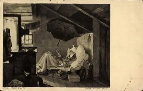 Künstler Ak Spitzweg, Karl, Der arme Poet