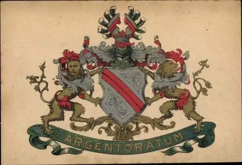 Wappen Ak Straßburg Elsass Bas Rhin, Schutzschild, Löwen, Argentoratum