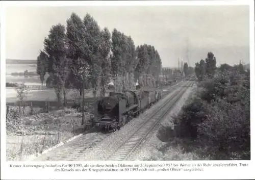 Ak Wetter an der Ruhr, 50 1393 fährt mit großen Ohren an Bäumen vorbei