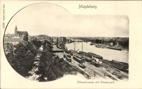 Ak Magdeburg an der Elbe, Elbepanorama, Fürstenwall