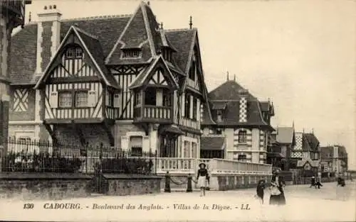 Ak Cabourg Calvados, Boulevard des Anglais, Villas de la Digue