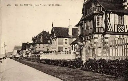 Ak Cabourg Calvados, Les Villas sur la Digue
