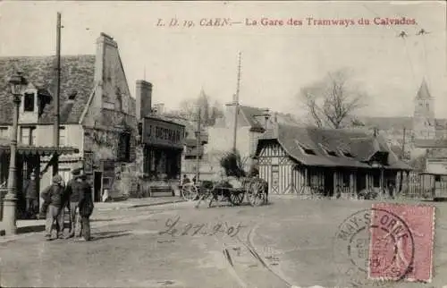 Ak Caen Calvados, Gare des Tramways