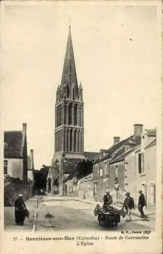 CPA Bernières sur Mer Calvados, Route des Courseulles, Eglise