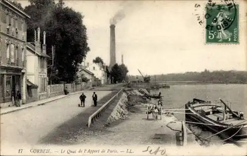 CPA Corbeil-Essonne, Quai, Apport de Paris