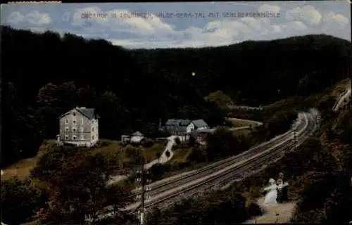 Ak Oberhof im Thüringer Wald, Wilde Gera Tal mit der Gehlberger Mühle