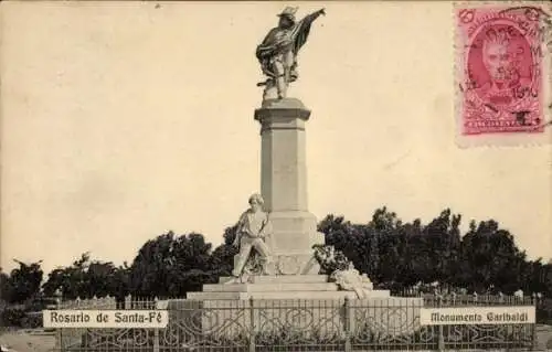 Ak Rosario de Santa Fé Argentinien, Monument Garibaldi