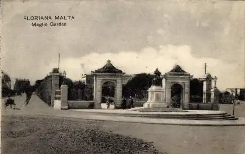 Ak Floriana Malta, Maglio Garden, historische Bauten, Postkartenmotiv