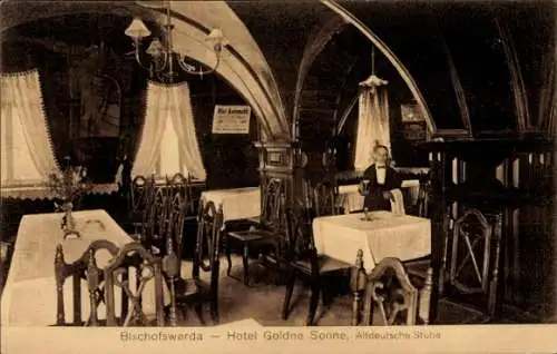 Ak Bischofswerda im Kreis Bautzen, Hotel Goldene Sonne, Altdeutsche Stube