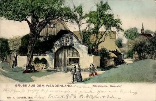 Ak Gruß aus dem Wendenland, Altwendischer Bauernhof
