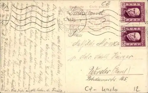 Ak Karlovy Vary Karlsbad Stadt, Villa Schäffler, Straßenpartie