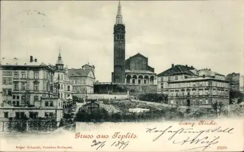 Ak Teplice Teplitz Schönau Reg. Aussig, Evang. Kirche