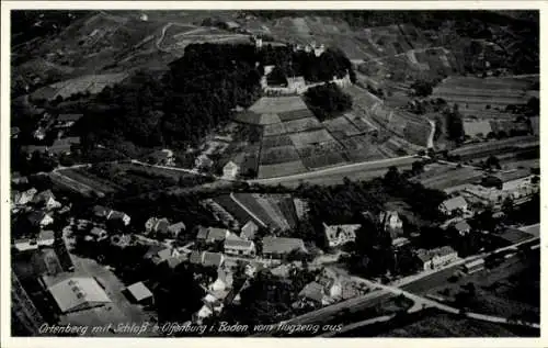 Ak Ortenberg in Baden, Schloss Ortenberg, Fliegeraufnahme