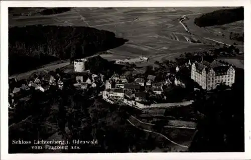 Ak Fischbachtal im Odenwald, Schloss Lichtenberg, Fliegeraufnahme