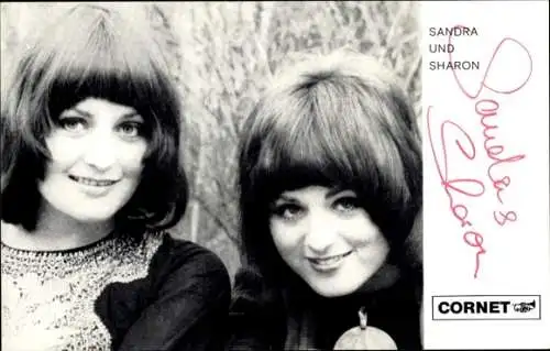 Foto Sängerinnen Sandra und Sharon, Autogramm