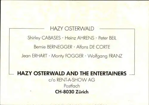 Foto Ak Hazy Osterwald and the Entertainers, Autogramme