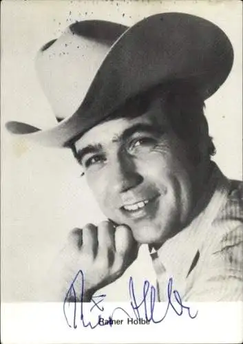 Ak Moderator und Journalist Rainer Holbe, Portrait mit Hut, Autogramm