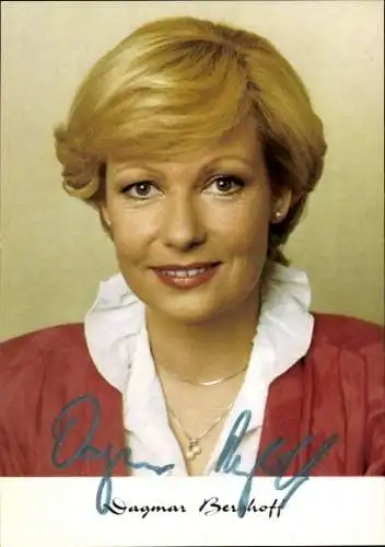 Ak Moderatorin Dagmar Berghoff, Portrait, Autogramm