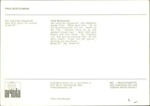 Foto Ak Fred Bertelmann, Autogramm