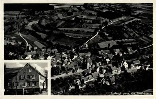 Ak Untergimpern Neckarbischofsheim Baden, Fliegeraufnahme, Gasthaus z. Adler