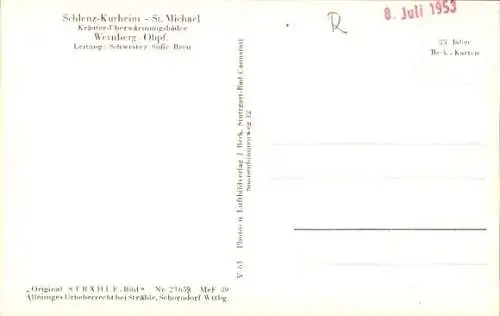 Ak Wernberg Köblitz in der Oberpfalz, Gesamtansicht, Schlenzkurheim St. Michael