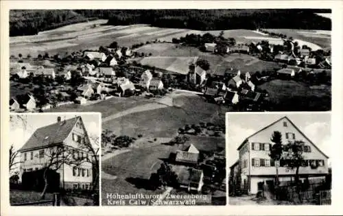 Ak Zwerenberg Neuweiler im Schwarzwald, Fliegeraufnahme, Gasthaus zum Lamm