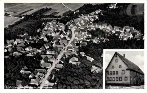 Ak Blaubeuren in Württemberg, Luftaufnahme von Borghuten, Gasthaus z. Lamm