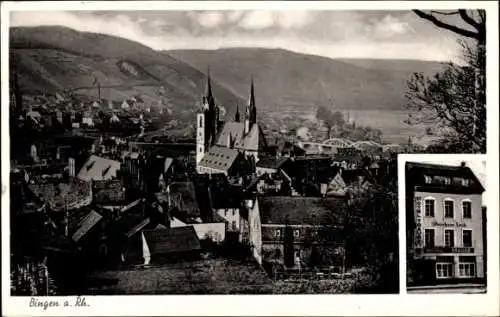 Ak Bingen am Rhein, Gesamtansicht, Hotel zur Traube