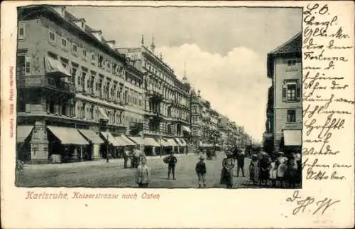 Ak Karlsruhe in Baden, Kaiserstraße