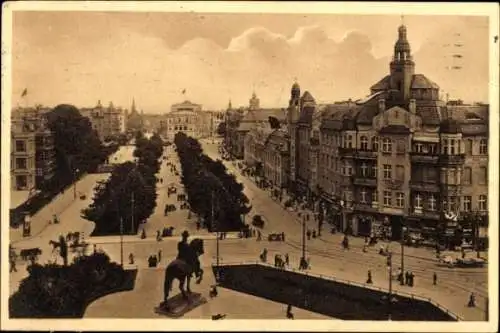 Ak Szczecin Stettin Pommern, Königsplatz mit Stadttheater