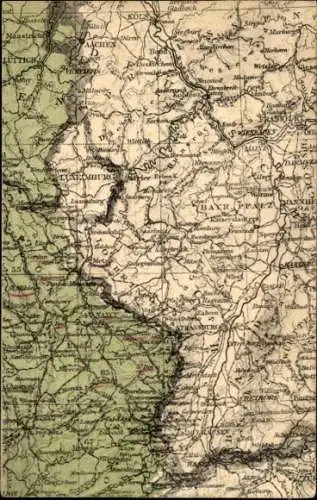 Landkarten Ak Saarbrücken im Saarland, Luxemburg, Aachen, Köln