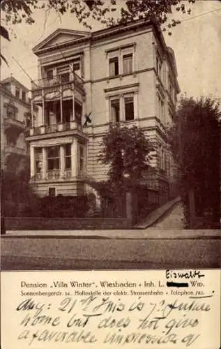 Ak Wiesbaden in Hessen, Pension Villa Winter, Sonnenbergerstraße 54, Inh. L. Eiswaldt