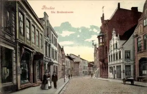 Ak Itzehoe in Holstein, Breitestraße, Geschäfte