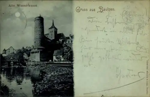 Ak Bautzen in der Oberlausitz, Alte Wasserkunst, Gruß aus Bautzen