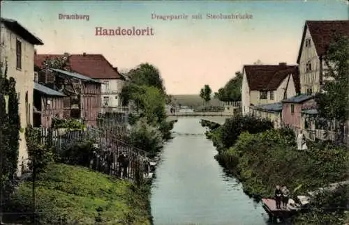 Ak Drawsko Pomorskie Dramburg Pommern, Drage mit Steobanbrücke