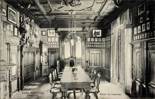 Studentika Ak Würzburg, Corps Guestphalia, Kneipe im Corpshaus