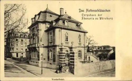 Studentika Ak Würzburg, Corps Rhenania, Huttenschlösschen, Corpshaus