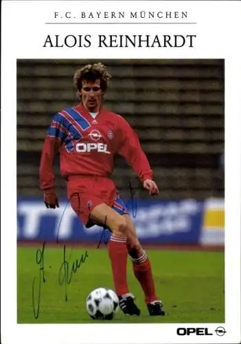 Autogrammkarte Alois Reinhardt, FC Bayern München, Opel Frontera, Autogramm