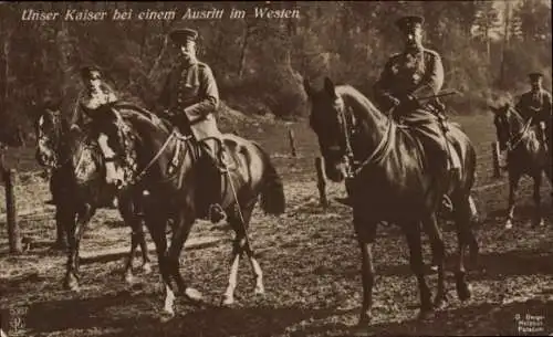 Ak Potsdam, Kaiser Wilhelm II. bei einem Ausritt im Westen