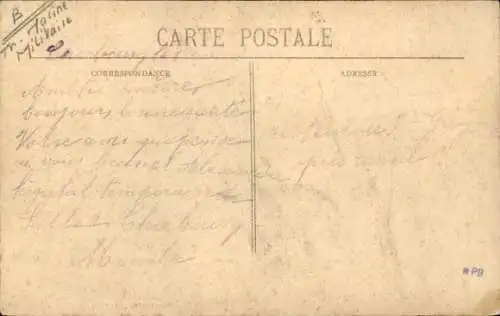 Ak Cherbourg Manche, Kriegsschiff Patrie in einem Sturm