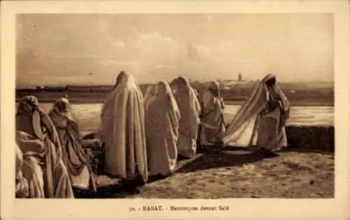 Ak Rabat Marokko, Mauresques devant Sale