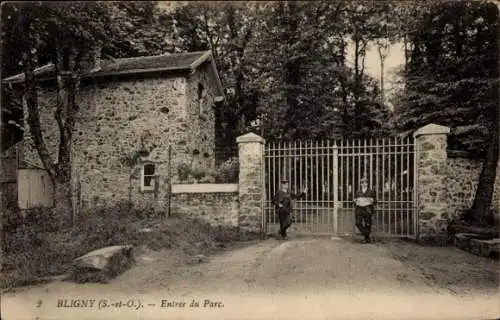 Ak Bligny sous Forges Essonne, Entrée du Parc 