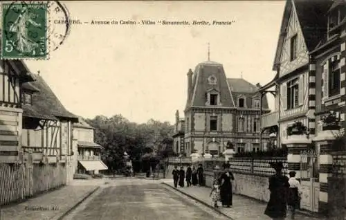 Ak Cabourg Calvados, Avenue du Casino, Villas Suzannette, Berthe, Francia